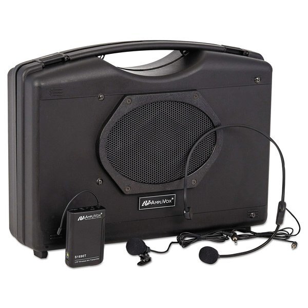 Bluetooth Audio Portable Buddy with Wireless Handsfree Mic, 50W, Black, Amplivox Sound Systems, Mfr#: SW222A